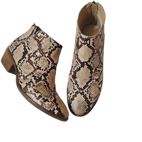 MICHAEL BY MICHAEL SHANNON | NADYA ANKLE BOOTIES SNAKESKIN LEATHER WOMEN SZ 8 - Picture 1 of 17